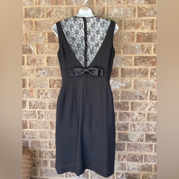 DONNA MORGAN | 60s Style Little Black Bow Dress | Size 6 - Picture 1 of 5